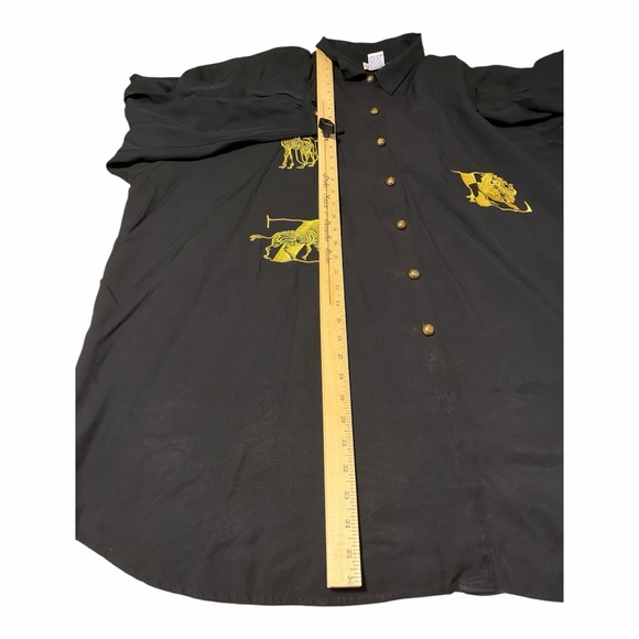 Vintage CST Studio Black Oversized Safari Animal Embroidered Button Down Shirt - Picture 7 of 7